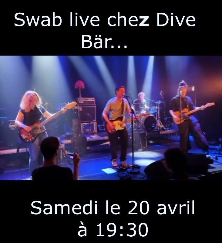 A photo of SWAB playing live in concert.